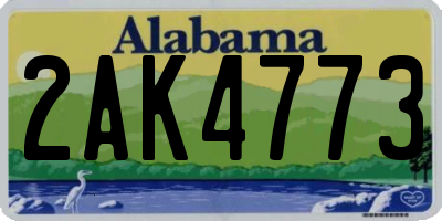AL license plate 2AK4773