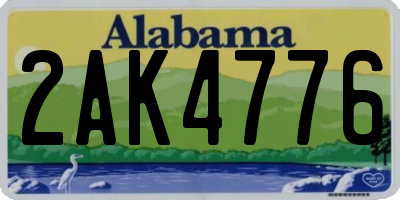 AL license plate 2AK4776