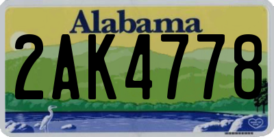 AL license plate 2AK4778