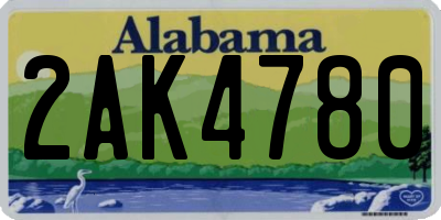 AL license plate 2AK4780