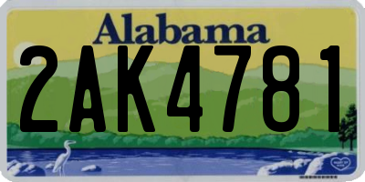 AL license plate 2AK4781