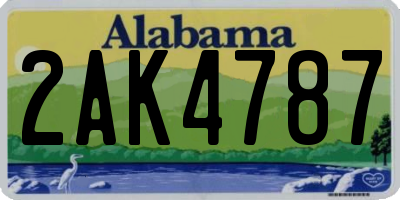 AL license plate 2AK4787