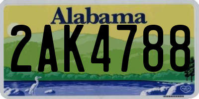 AL license plate 2AK4788