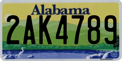 AL license plate 2AK4789