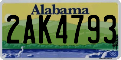 AL license plate 2AK4793