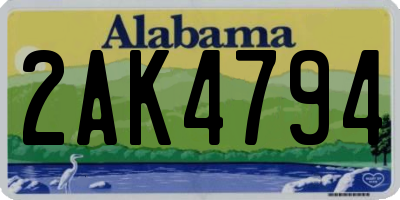 AL license plate 2AK4794