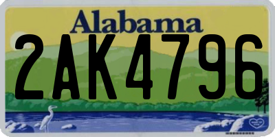AL license plate 2AK4796