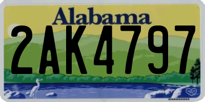 AL license plate 2AK4797