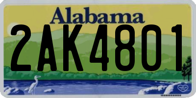 AL license plate 2AK4801