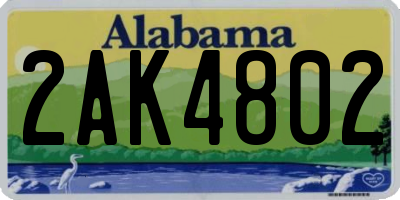 AL license plate 2AK4802