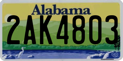 AL license plate 2AK4803