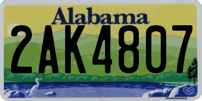 AL license plate 2AK4807