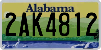 AL license plate 2AK4812