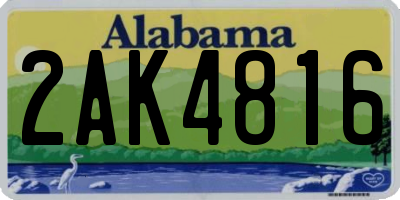 AL license plate 2AK4816