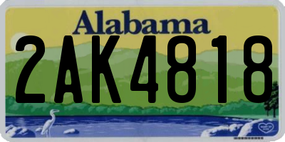 AL license plate 2AK4818
