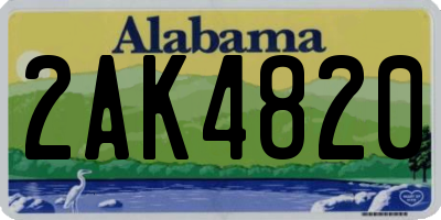 AL license plate 2AK4820