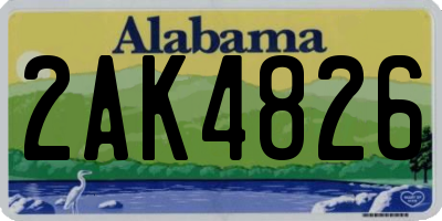 AL license plate 2AK4826