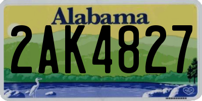 AL license plate 2AK4827