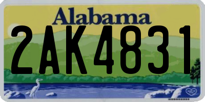 AL license plate 2AK4831