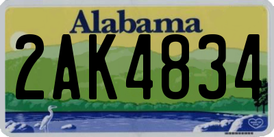 AL license plate 2AK4834