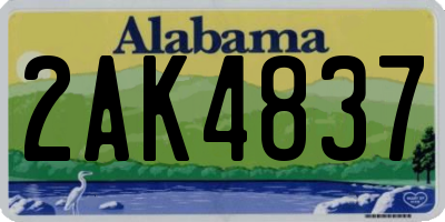 AL license plate 2AK4837