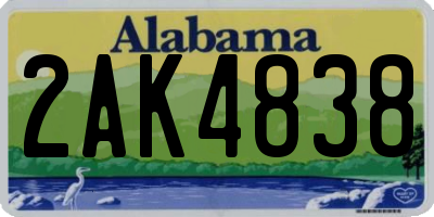 AL license plate 2AK4838