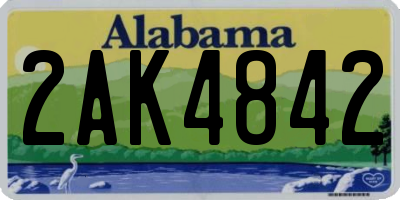 AL license plate 2AK4842