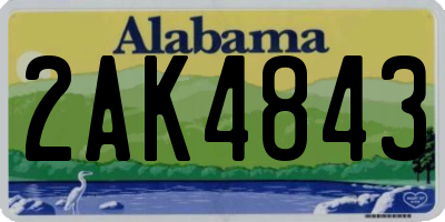 AL license plate 2AK4843