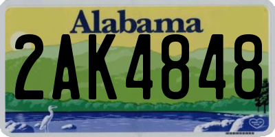 AL license plate 2AK4848