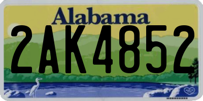 AL license plate 2AK4852