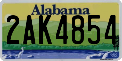 AL license plate 2AK4854