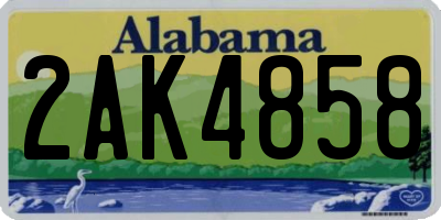 AL license plate 2AK4858