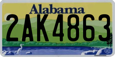 AL license plate 2AK4863