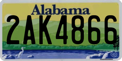 AL license plate 2AK4866