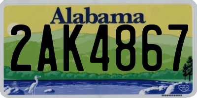 AL license plate 2AK4867