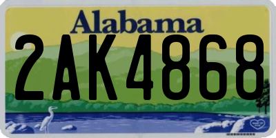 AL license plate 2AK4868