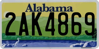 AL license plate 2AK4869