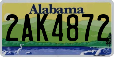 AL license plate 2AK4872
