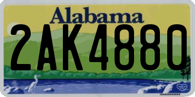AL license plate 2AK4880