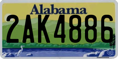 AL license plate 2AK4886