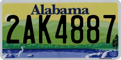 AL license plate 2AK4887