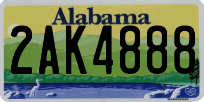 AL license plate 2AK4888