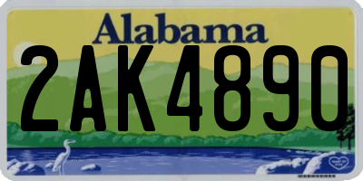 AL license plate 2AK4890