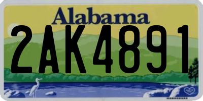 AL license plate 2AK4891