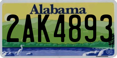 AL license plate 2AK4893