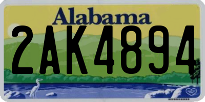 AL license plate 2AK4894