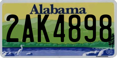 AL license plate 2AK4898