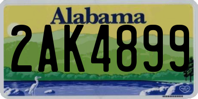 AL license plate 2AK4899