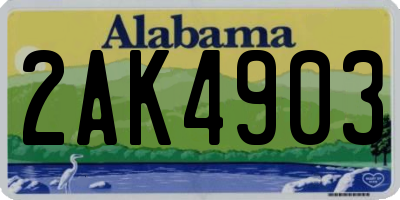 AL license plate 2AK4903