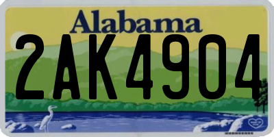 AL license plate 2AK4904